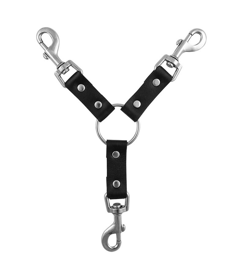 3 Way Leather Hogtie -BLACK