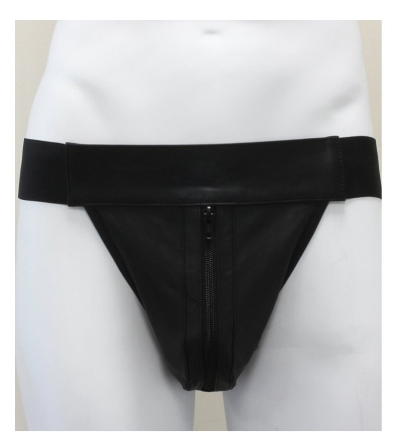 Black Deluxe Leather Jock Strap