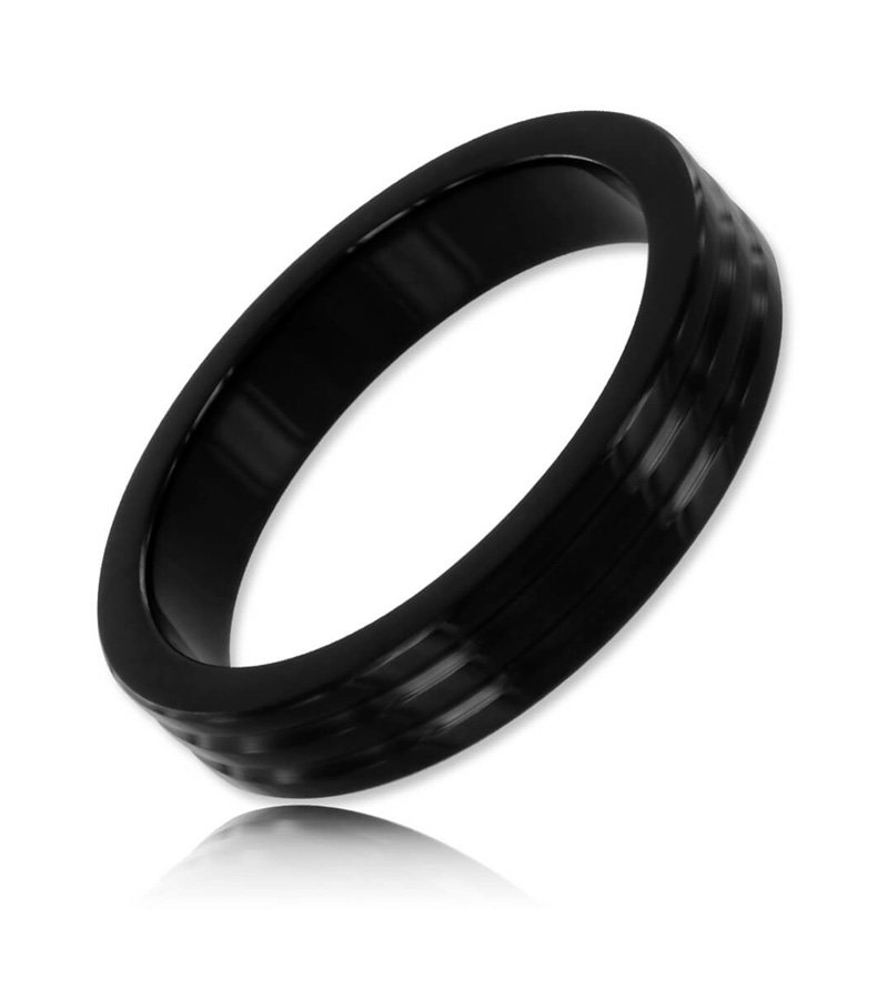 Black Ribbed Cockring