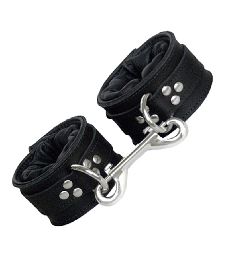 Padded GENIUNE Leather Restraints Black