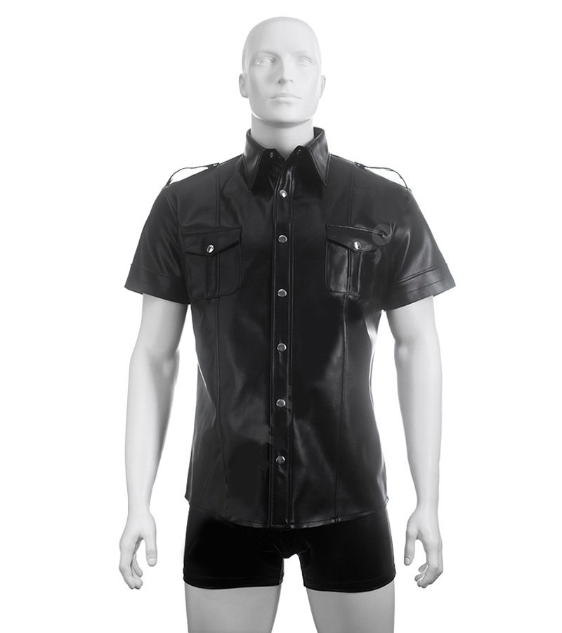 Police Style Leather Shirt