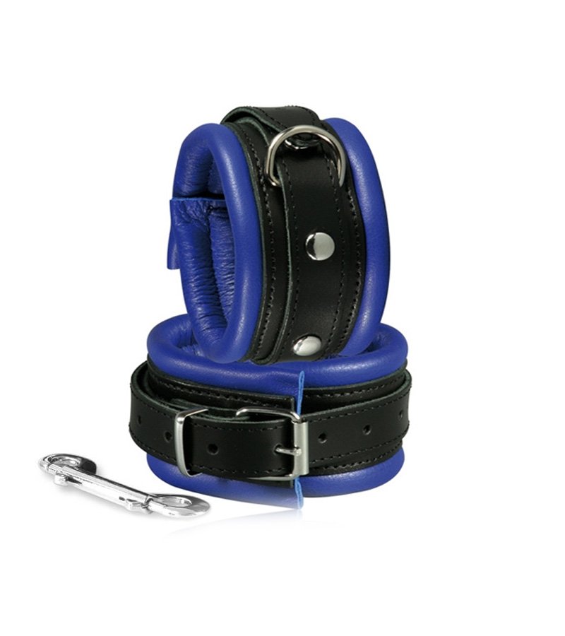 Premium Padded Ankle Cuffs - BLACK/BLUE
