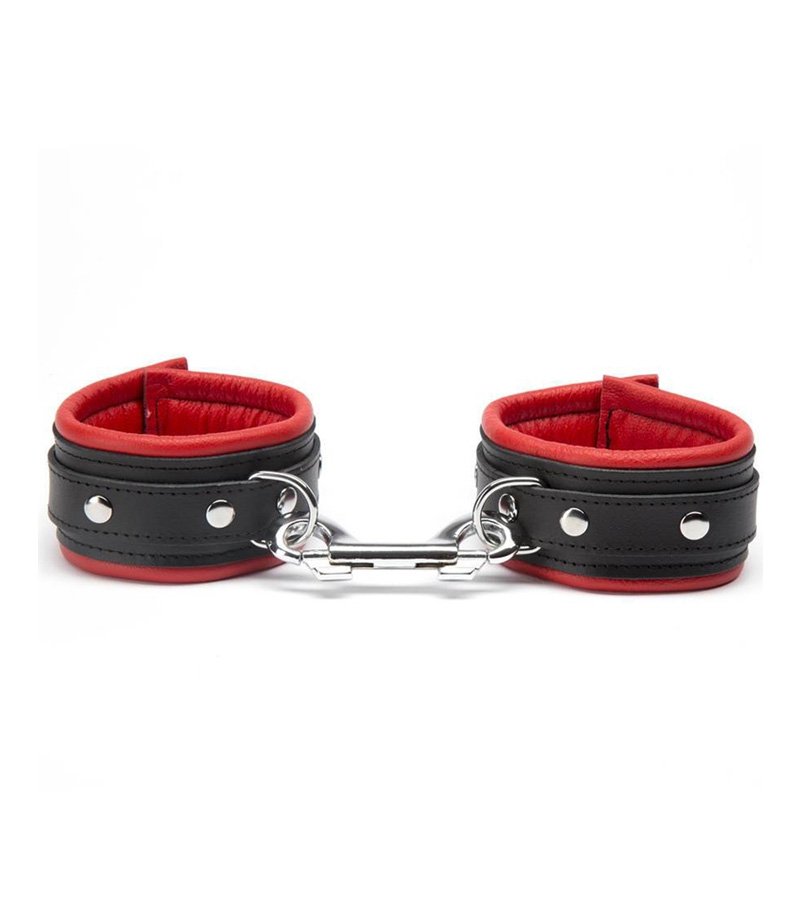 Premium Padded Ankle Cuffs - BLACK/RED