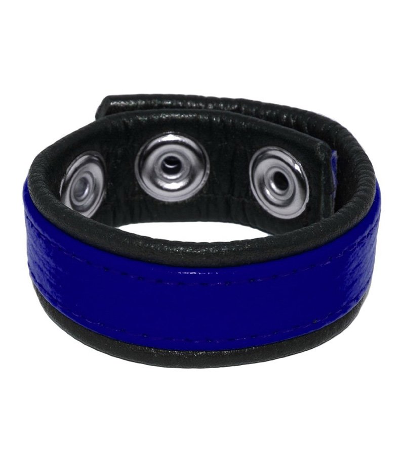Rainbow Cock Ring Strap Black & Blue