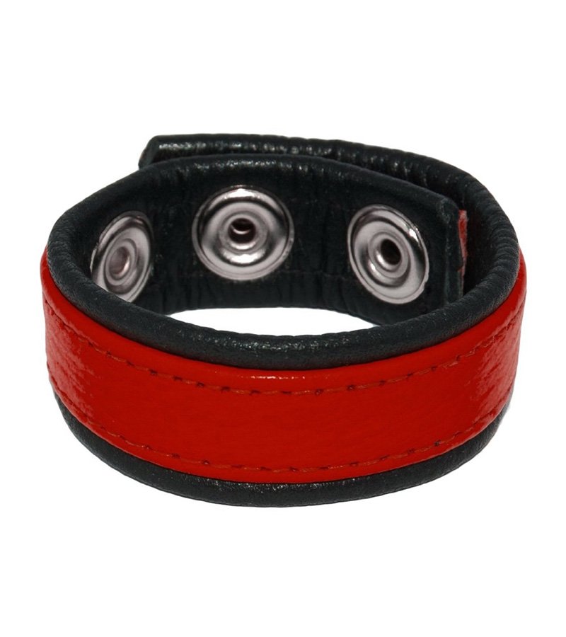 Rainbow Cock Ring Strap Black & Red