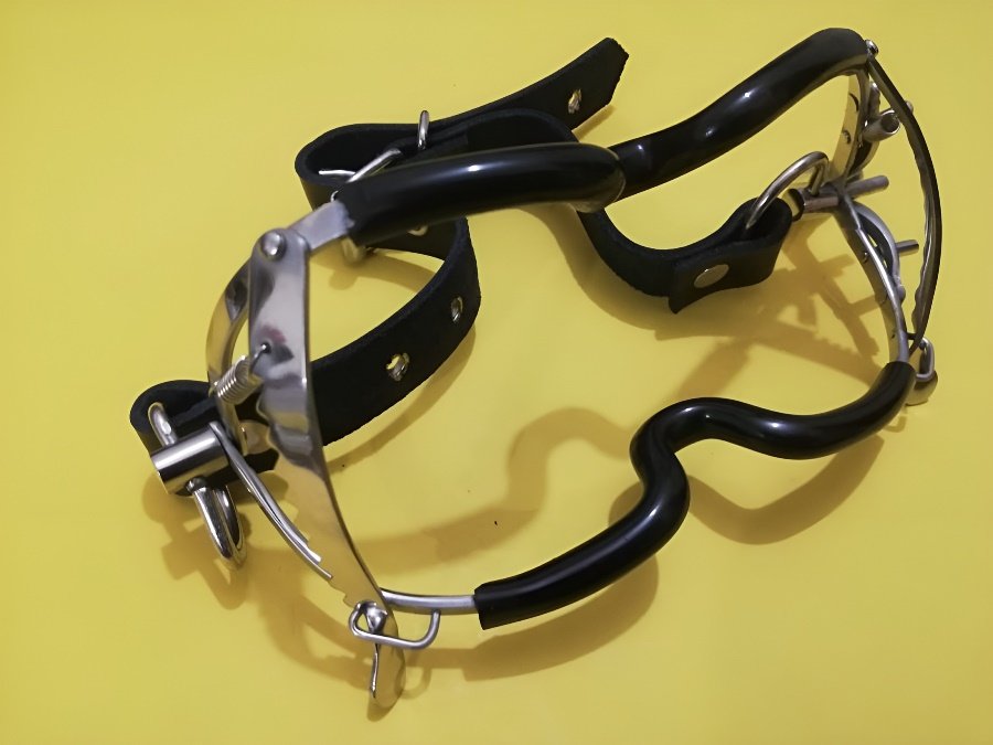 Whitehead Ratchet Mouth Gag with Black PVC Rubber 